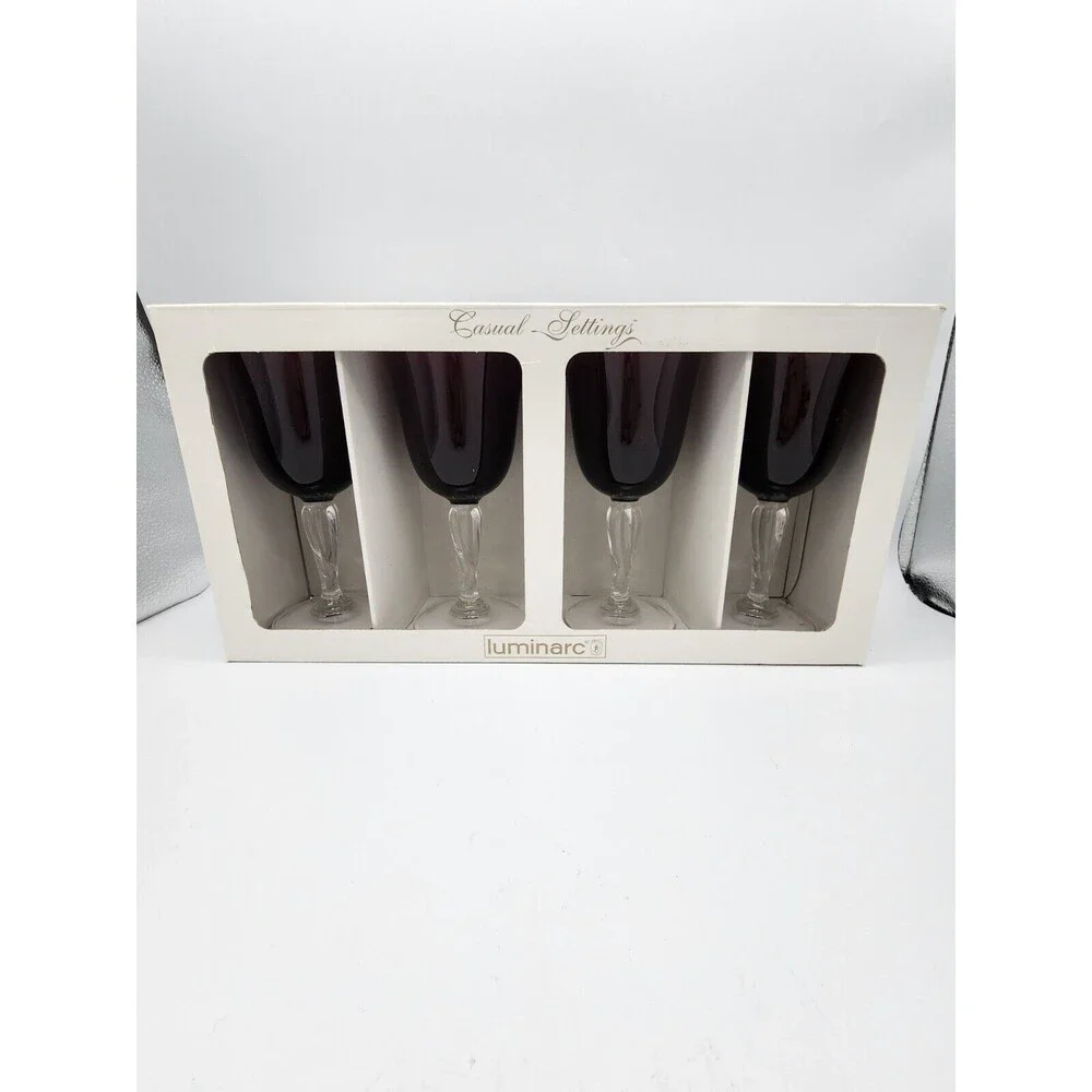 Luminarc Red Wine Glasses Goblets Casual Settings Set of 4 10.25 oz NIB USA